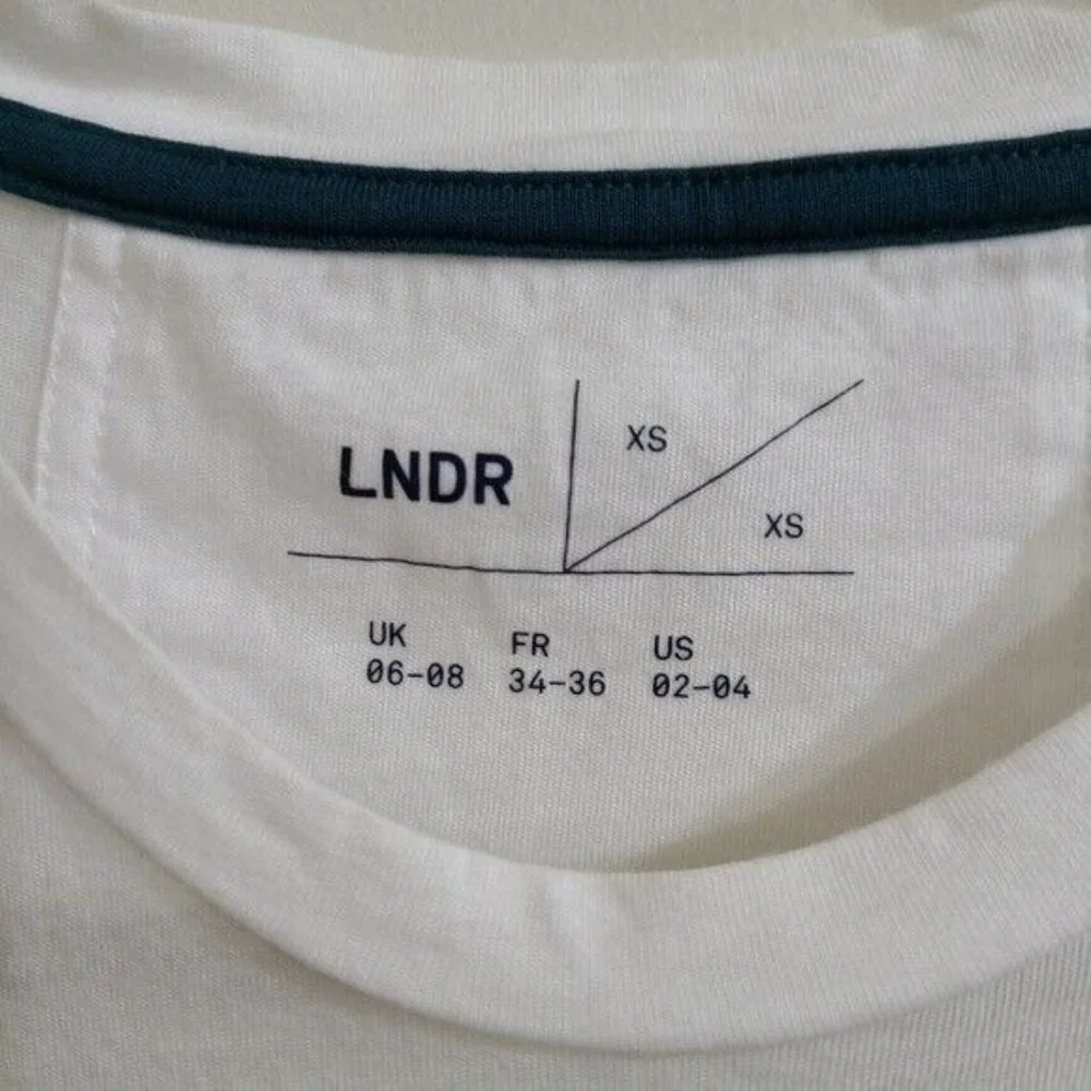 LNDR Womens White Striped Sleeve Short Sleeve T-Shirt XS